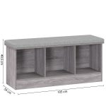 ДРВЕНА КЛУПА СО 3 ПРЕГРАДИ 160479А СИВА - Image 7