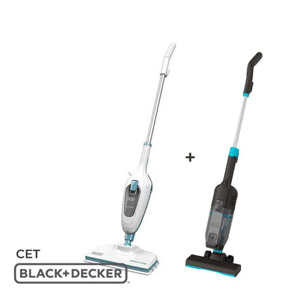 СЕТ СТИК ПРАВОСМУКАЛКА И ЧИСТАЧ НА ПАРЕА BLACK+DECKER