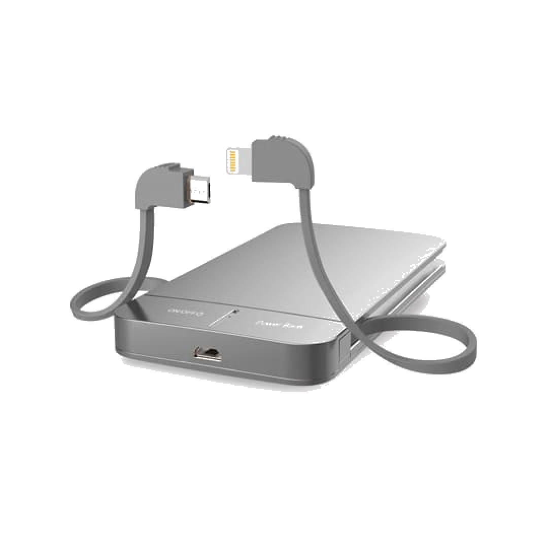 50707-1.jpg Busy® MFI Certified Power bank 4000 mAh with Lightning and Micro USB cabel- 50707 - Image 1