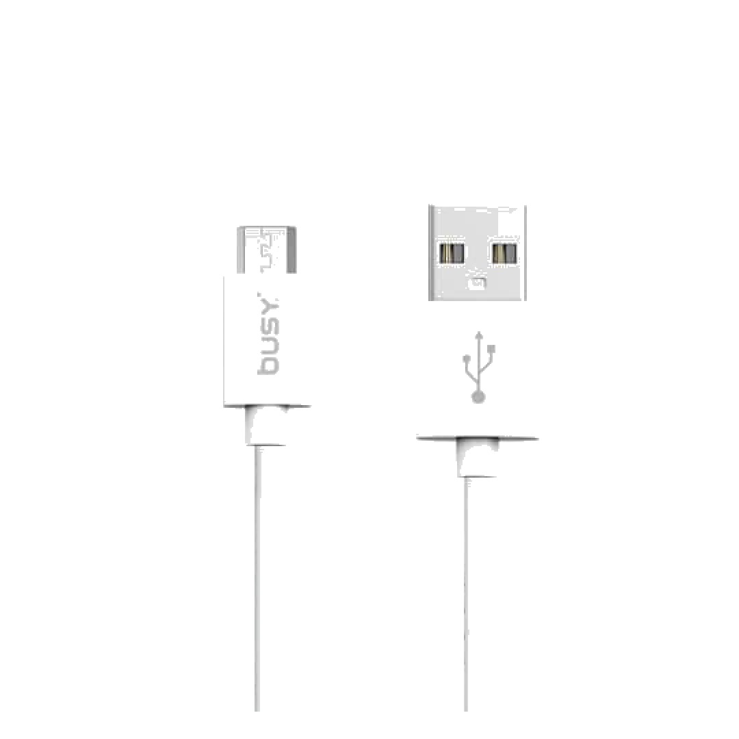 Micro-USB-PVC-White-2-1.jpg Busy® Micro USB PVC Cable 1m, Charging @2A SYNC Speed to 480Mbps- 50694 - Image 1
