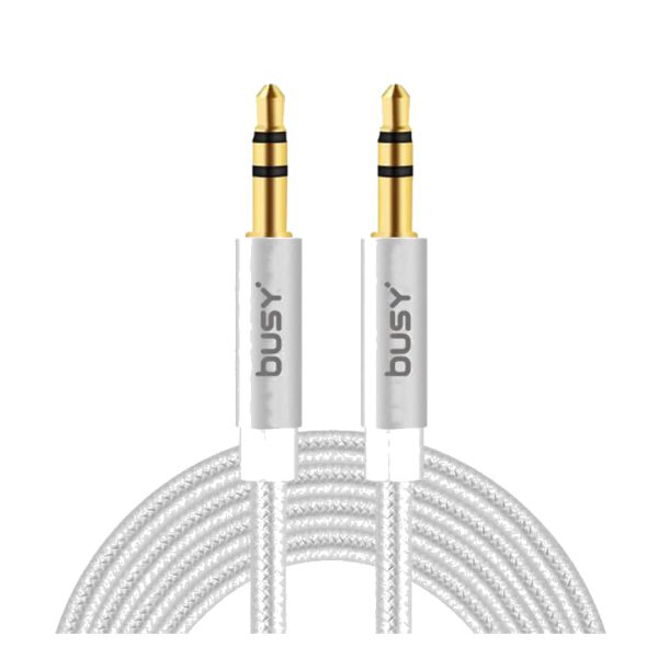 Busy® Aux cable 1m silver (jack to jack)-50709